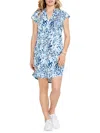 Nic + Zoe Womens Linen Mini T-shirt Dress In Multi