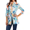 NIC + ZOE WOMENS PRINTED COTTON BUTTON-DOWN TOP