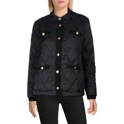 Nic + Zoe Womens Quilted Nylon Utility Jacket In Black