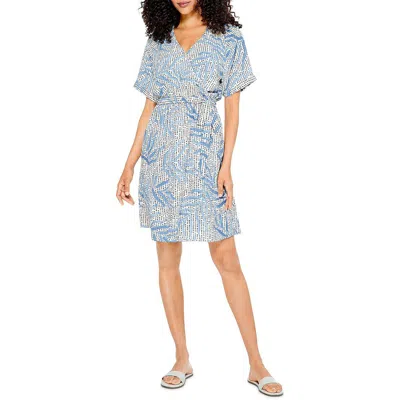 Nic + Zoe Womens V-neck Knee-length Shift Dress In Multi