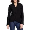 Nic + Zoe Nic+zoe Wonderstretch Twist Front Top In Black Onyx