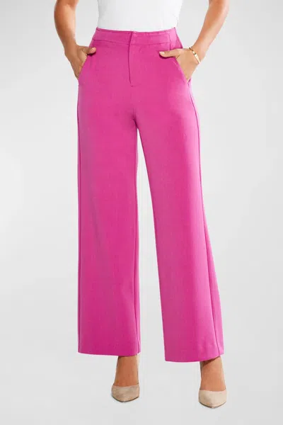 Nic + Zoe Work It High-rise Wide-leg Trouser In Orchid Petal In Multi