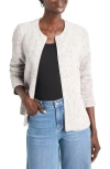 Nic + Zoe Nic+zoe Woven & Knit Zip Jacket In Sugar Cookie