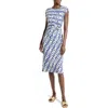 Nic + Zoe Lunar Eclipse Wren Dress In Blue And Cream In Blue