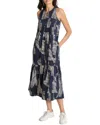 Nic + Zoe Nic+zoe Zebra Stripe Split Neck Cece Dress