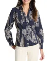 Nic + Zoe Nic+zoe Zebra Stripe Stretch Cotton Button-up Shirt