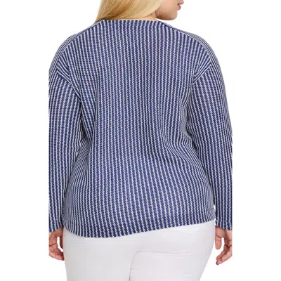 Nic + Zoe Nic+zoe Zig Zag Blues Top In Blue Multi