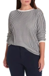 Nic + Zoe Zigzag Knit Top In Black