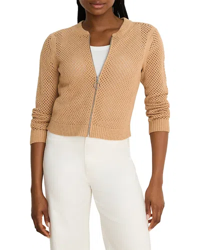 Nic + Zoe Nic+zoe Zip Front Knit Cardigan In Brown