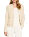Nic + Zoe Nic+zoe Front Zip High Pile Fleece Jacket In Almond