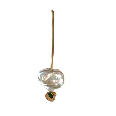 Nicci Bethell Women's Gold / Green Whispers Of Down, Single Earring