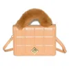 Nicci Ladies Handbag With Faux Fur Handle In Orange