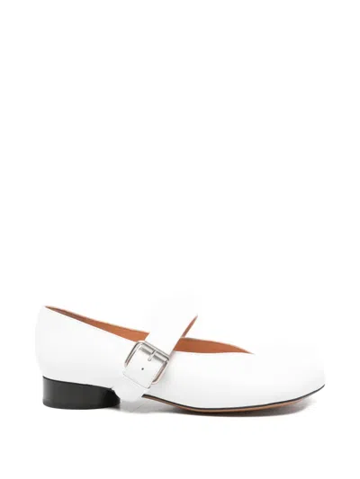 Niccolo Paqualetti Lea Buckle-strap Flat Pumps In White