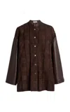 Niccolò Pasqualetti Armatura Patchwork Suede Jacket In Brown