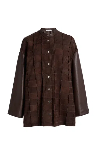Niccolò Pasqualetti Armatura Patchwork Suede Jacket In Brown