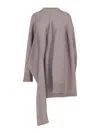 Niccolò Pasqualetti Asymmetrical Unstructured Sweater In Beige In Brown
