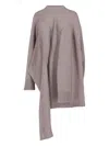 Niccolò Pasqualetti Asymmetrical Unstructured Sweater In Beige In Brown