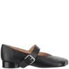 Niccolò Pasqualetti Obliqua Strap Ballerinas In Black