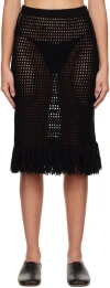 Niccolò Pasqualetti Black Grata Midi Skirt In Black
