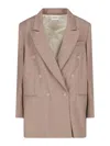 Niccolò Pasqualetti Double-breasted Blazer In Beige Virgin Wool In Beige