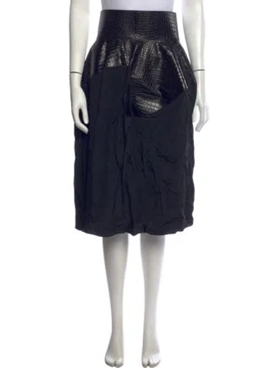 Pre-owned Niccolò Pasqualetti Calfskin Midi Length Skirt In Blue