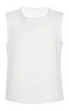 Niccolò Pasqualetti Canotta Metallic Bouclé Tweed Tank Top In White