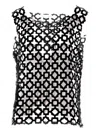 Niccolò Pasqualetti Carta Geometric-lace Tank Top In Black
