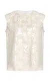 Niccolò Pasqualetti Carta Pendant-sequined Tank Top In White
