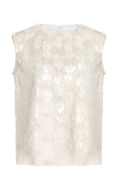 Niccolò Pasqualetti Carta Pendant-sequined Tank Top In White