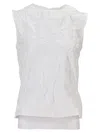 Niccolò Pasqualetti Carta Tank - Elastic Ring Embroidered Poplin In White