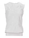 Niccolò Pasqualetti Carta Tank - Elastic Ring Embroidered Poplin In White