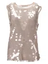 Niccolò Pasqualetti Carta Tank Sequined Vest In Beige