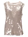 Niccolò Pasqualetti Carta Tank Sequined Vest In Beige