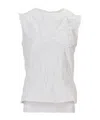 Niccolò Pasqualetti Carta Tank - Elastic Ring Embroidered Poplin In White