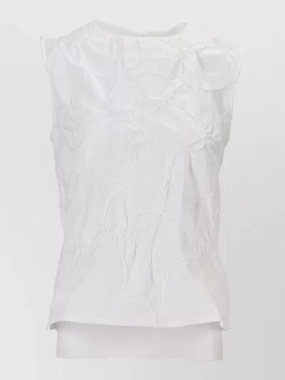 Niccolò Pasqualetti Carta Tank Elastic Ring Embroidered Poplin In White