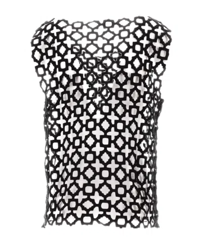 Niccolò Pasqualetti Carta Tank Geometric Lace Embroidered Blouse