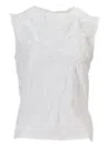 Niccolò Pasqualetti Carta Tank - Elastic Ring Embroidered Poplin In White