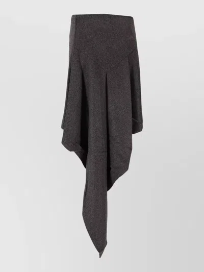 Niccolò Pasqualetti Cascata Wool Flannel High Waist Skirt In Black