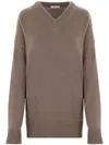 Niccolò Pasqualetti Cashmere Sweater In Taupe Melange