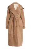 Niccolò Pasqualetti Cavo Suede Trench Coat In Brown