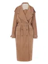Niccolò Pasqualetti Chain-detailed Suede Trench Coat In Brown