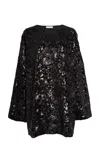 Niccolò Pasqualetti Classico Sequined Velvet Top In Black