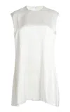 Niccolò Pasqualetti Classico Silk Satin Tunic Top In White