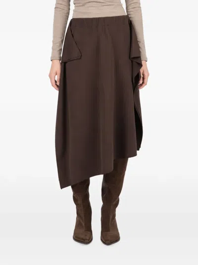 Niccolò Pasqualetti Collage Asymmetric Skirt In Brown