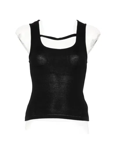 Niccolò Pasqualetti Corda Ribbed Tank Top In Black