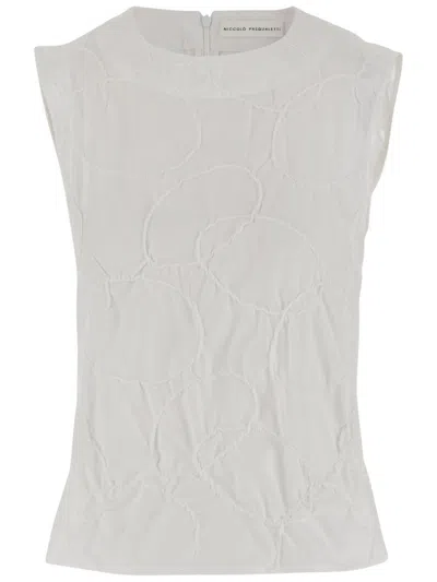 Niccolò Pasqualetti Cotton Tank Top With Embroidery In White