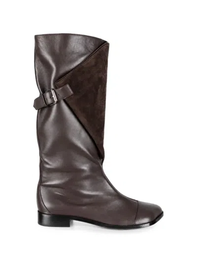 Niccolò Pasqualetti Dittico Panelled Leather Boots In Brown