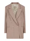 Niccolò Pasqualetti Double-breasted Blazer In Beige Virgin Wool In Beige