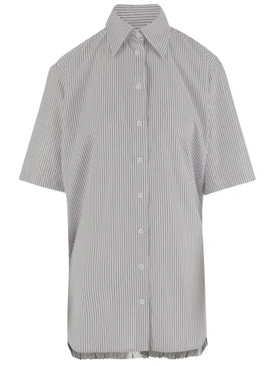 Niccolò Pasqualetti Douglas Cotton Shirt With Striped Pattern In Grey