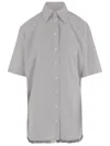 Niccolò Pasqualetti Douglas Cotton Shirt With Striped Pattern In Grey